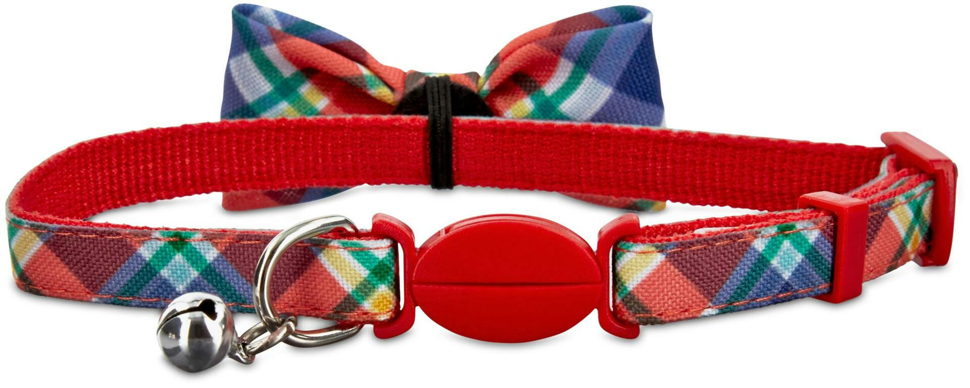 Petco Red Plaid Cat Bowtie Collar with Removable Bow and Bell