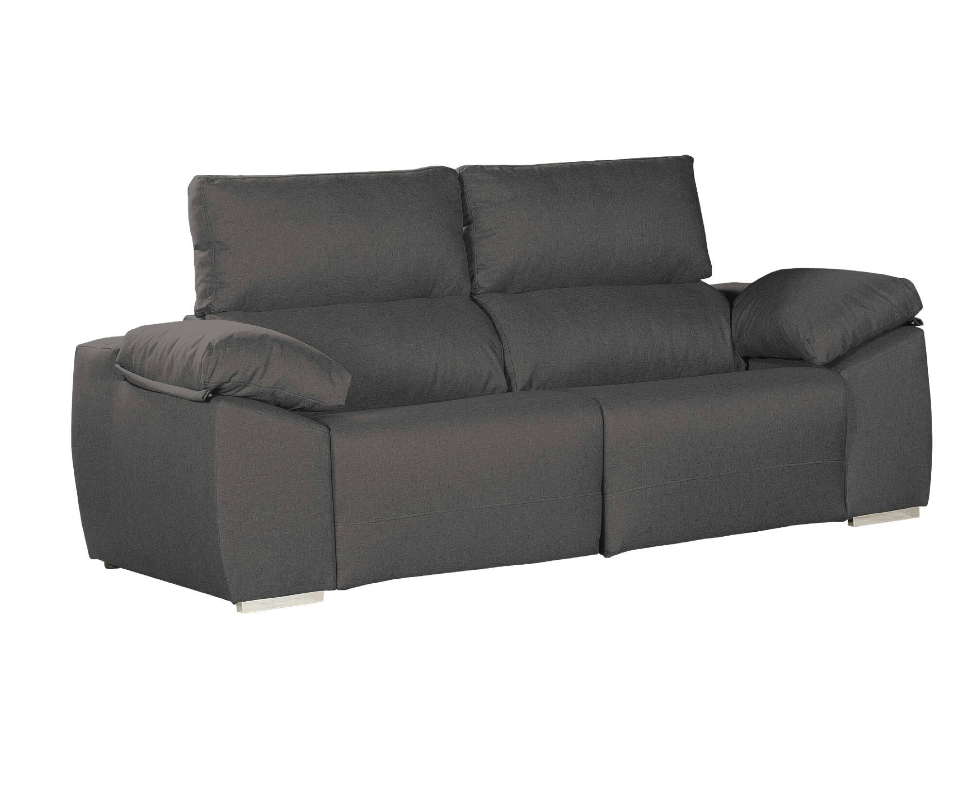 DMOUSSE - Canapé fixe 2 places en tissu anthracite
