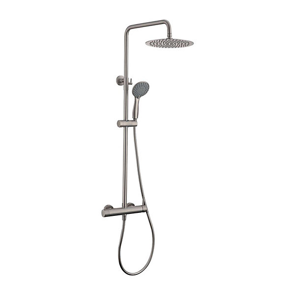 Colonne de douche mécanique avec barre extensible SKY BATH nickel brossé Inox S304 série ROCK