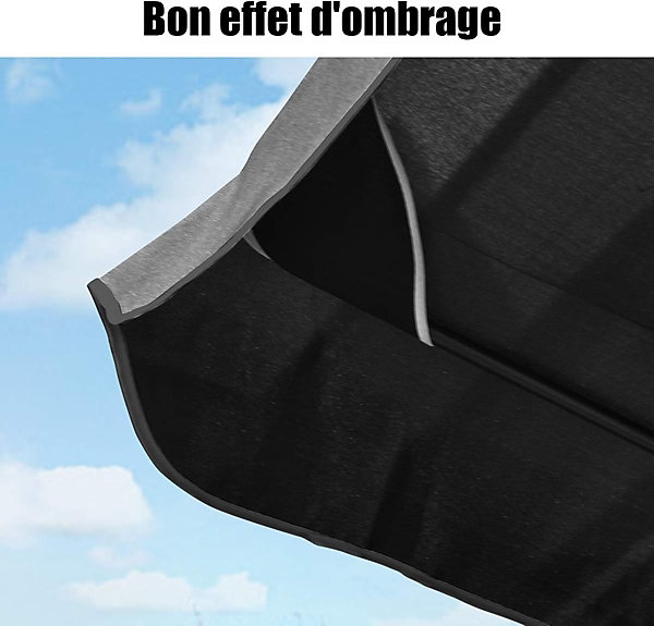 Balancelle de Jardin 3 Places,avec Auvent,Inclinaison Réglable Coussins Assise et Dossier,en Polyester et Acier,163X119X154CM,Noir