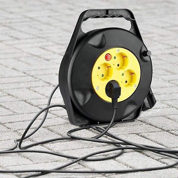 Enrouleur électrique 10M 4 prises 3G 1.5mm2 - SILAMP