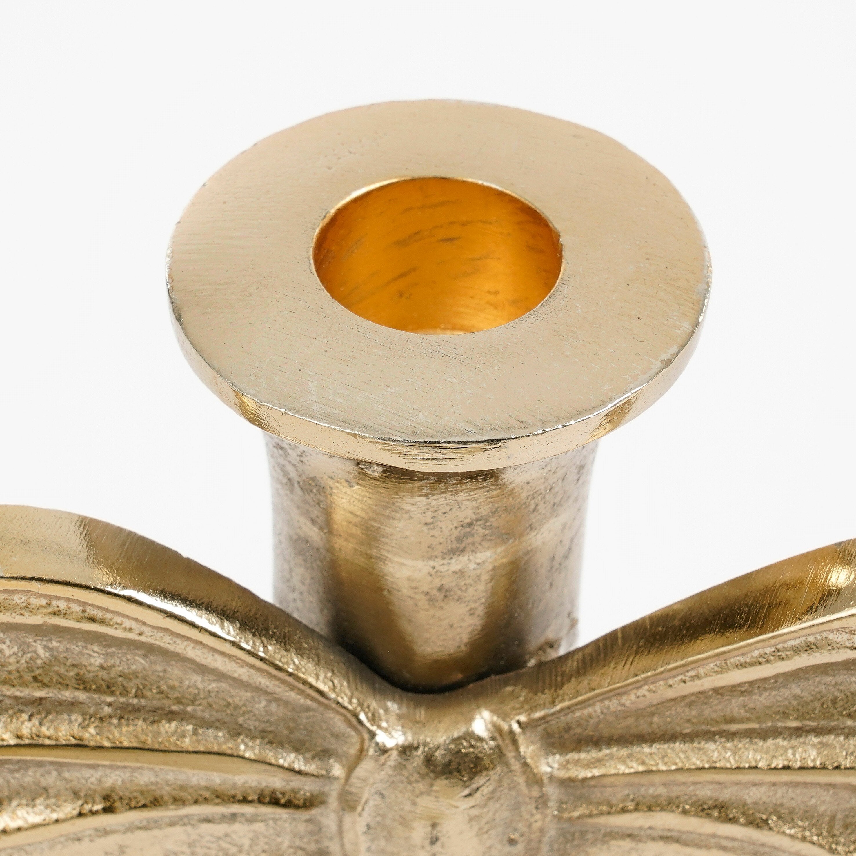 Mica Decorations Kandelaar met Strik - L11 x B8 x H20 cm - Aluminium - Goud
