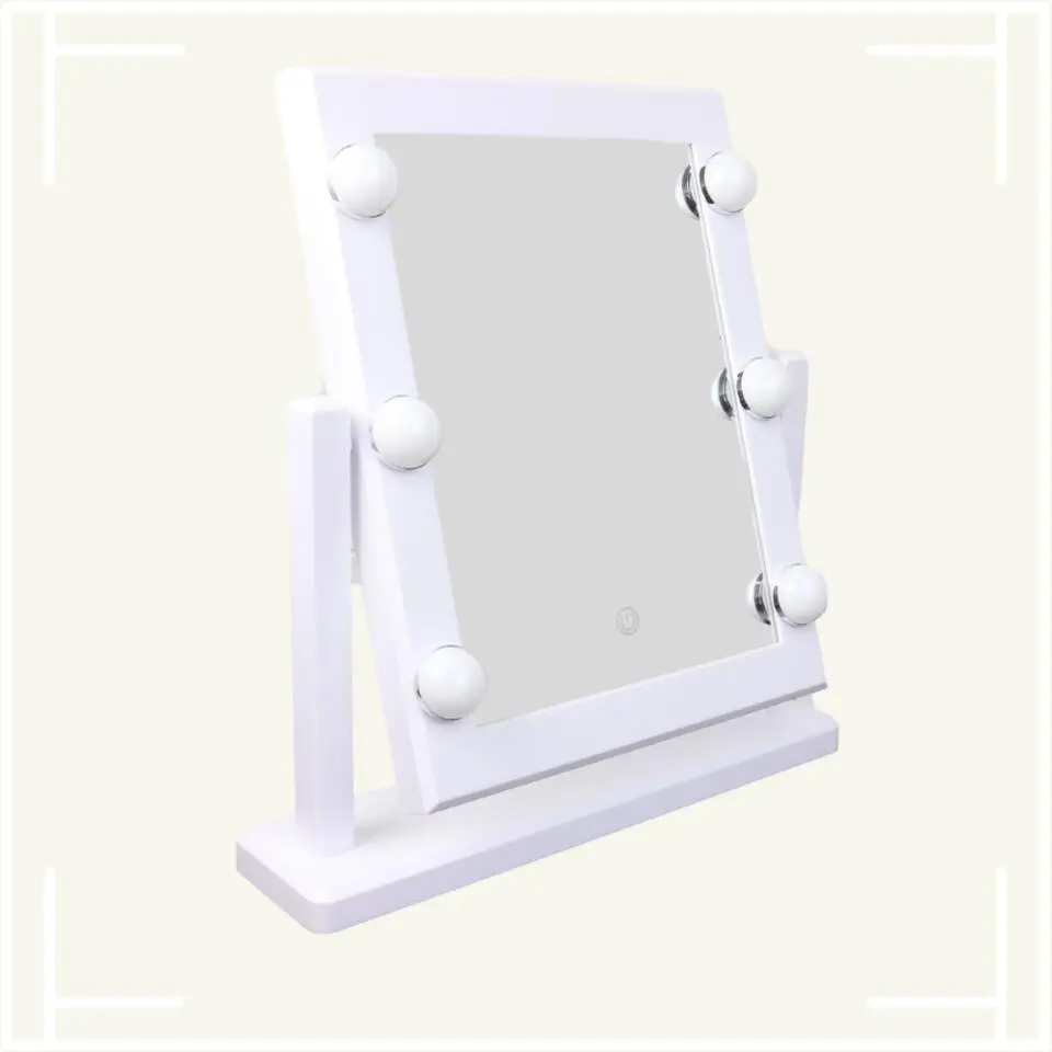 MARBEAUX Make-up Spiegel Led Hollywood Lampen Staand Rechthoek Wit