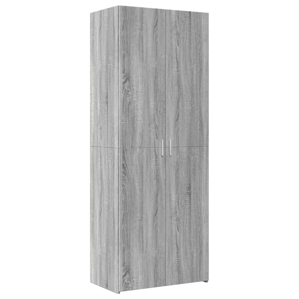 Szafka Szara Dąb Sonoma z Drzwiami z Półkami 70x42.5x185 cm