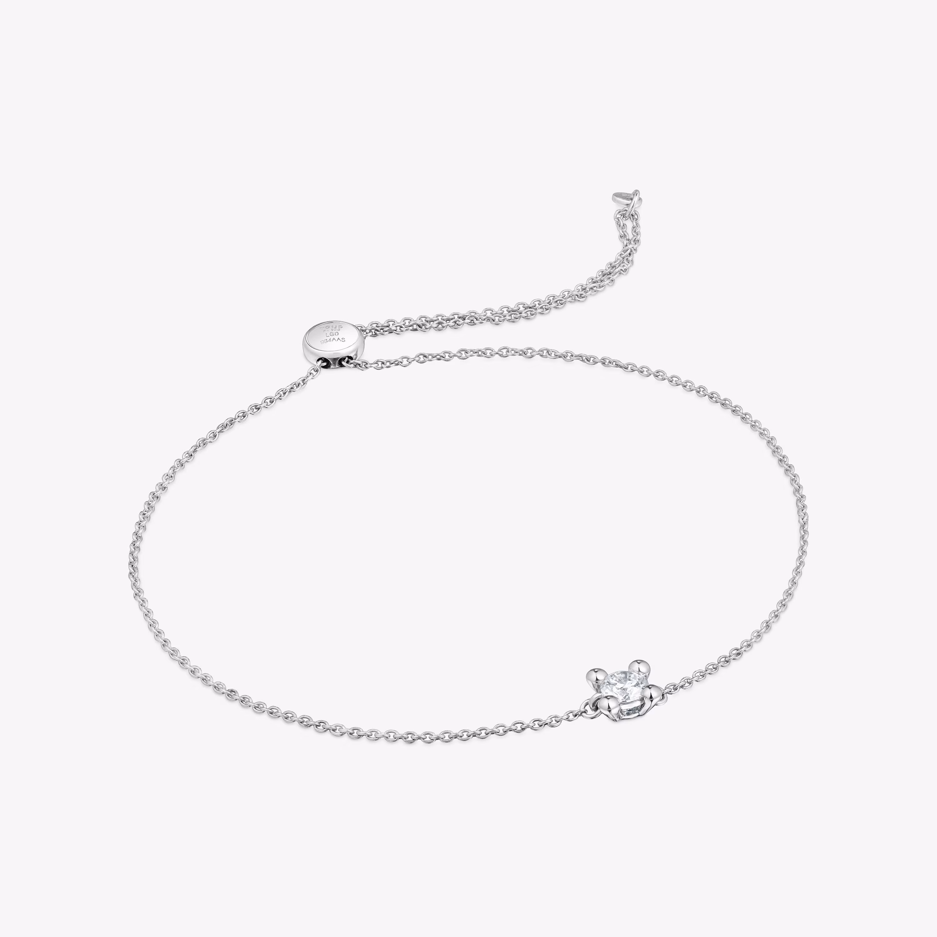 Pulsera cadena de platino con diamante creado en laboratorio Shine LGD