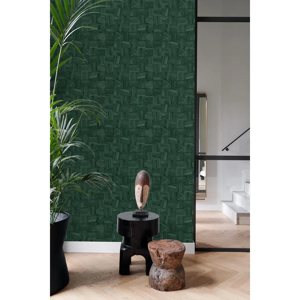 Origin Wallcoverings behang sloophout motief donkergroen - 50 x 900 cm