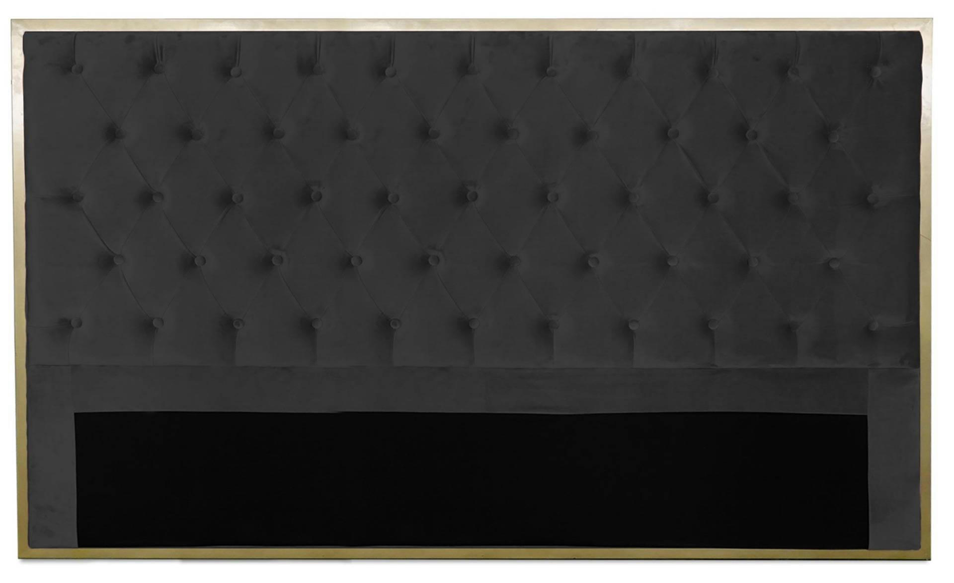 MARIELLA - Tête de lit mariella 180cm métal or et velours noir