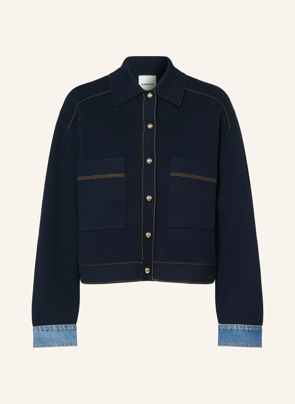 SANDRO Jacke in Jeansoptik im Materialmix
