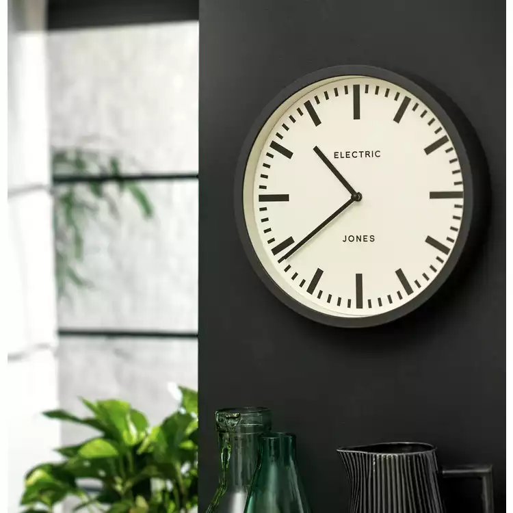 Jones Electric Wall Clock - Grey