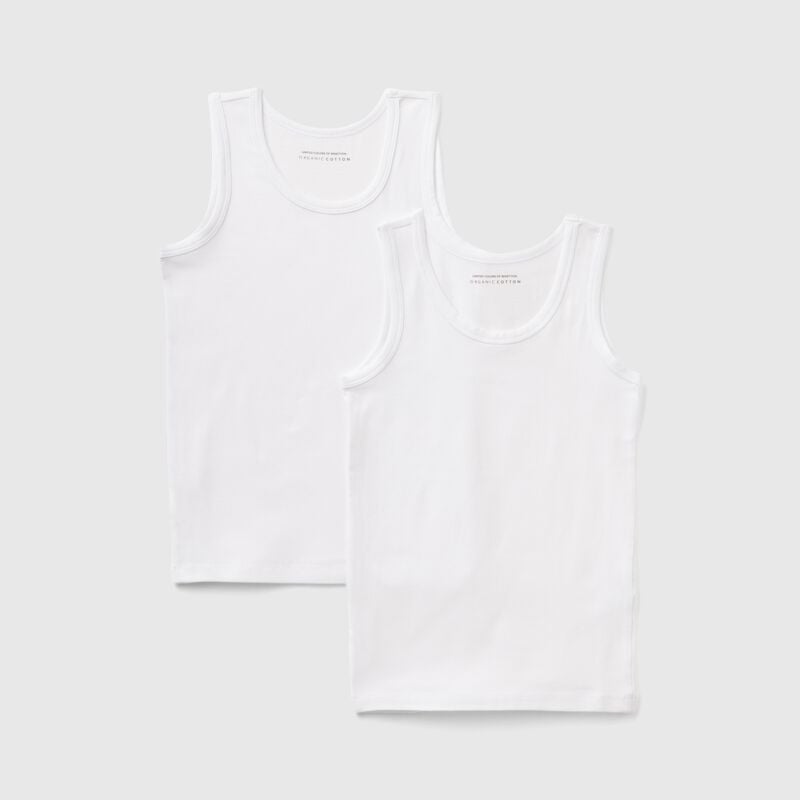Two tank tops in stretch cotton