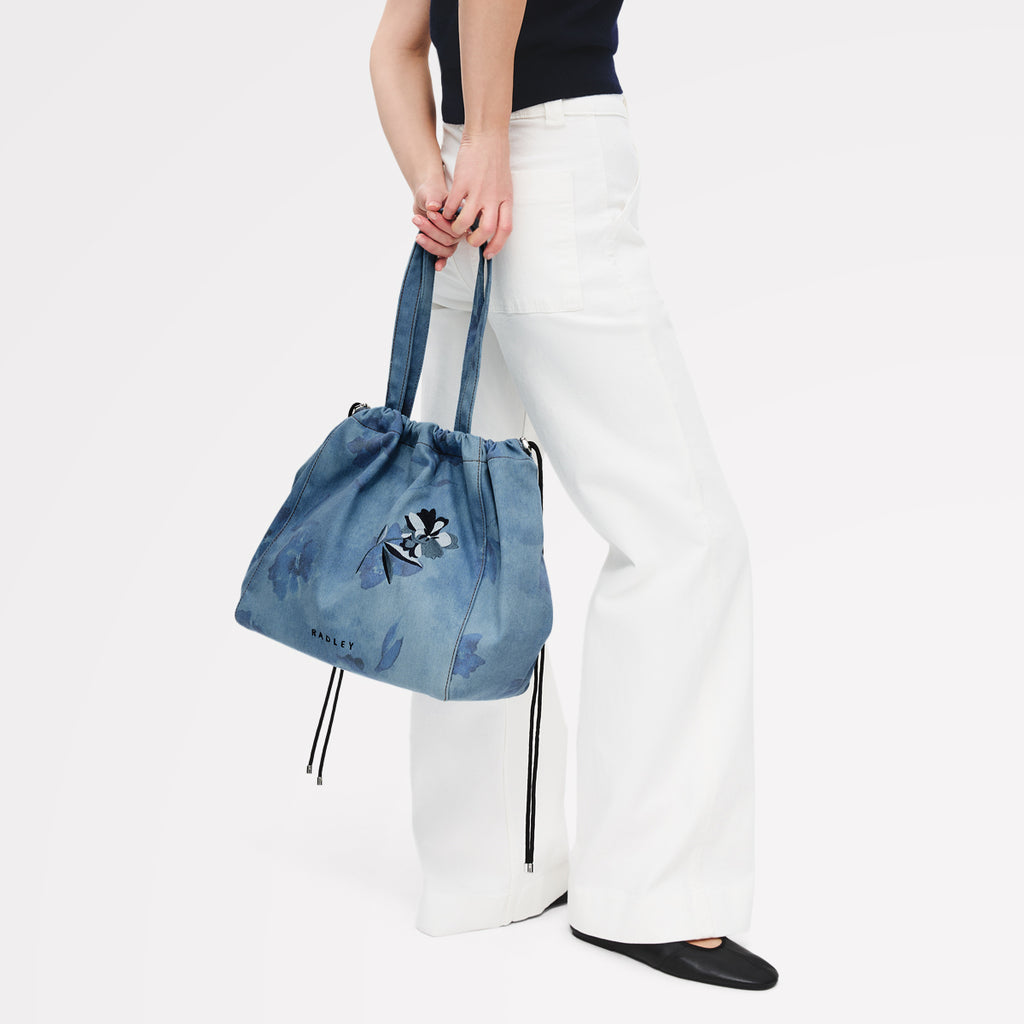 Eden Row - Denim - Large Open Top Tote