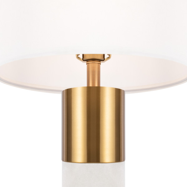 Lampa stołowa z abażurem mosiężno-złota BIANCO 1xE27x60W wys:65cm Maytoni