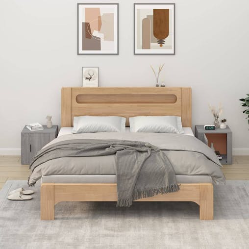 NNEVL Bedside Cabinets 2 pcs Grey Sonoma 50x39x47 cm