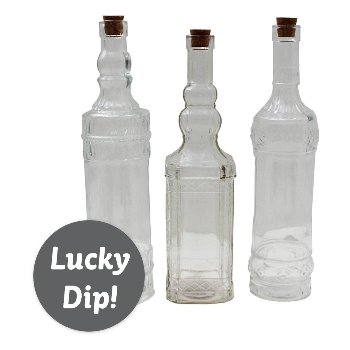 Assorted Clear Glass Bottle