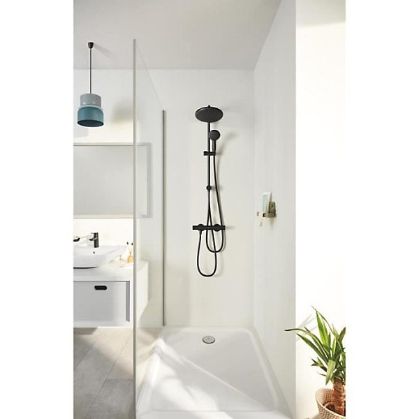Colonne de douche avec inverseur manuel - Economie d'eau - GROHE Vitalio Start System 250 - Noir Mat - 266802431