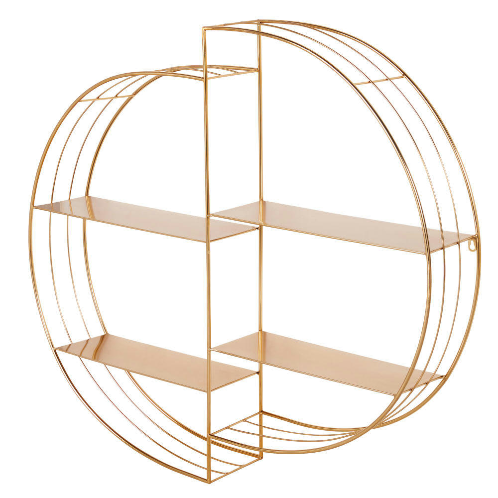 - Etagère ronde en métal doré