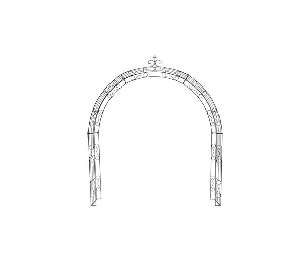 Arche de jardin LEA with pointu arrond - 240 cm Galvanisé