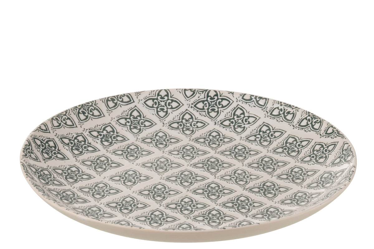 J-Line bord Decoratief Kousa - porselein - blauw/wit
