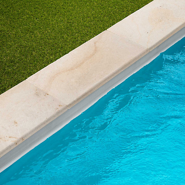 Margelle de piscine Pierre de Bourgogne Beaunotte Beige 60x30x3,8 cm Bord 1/2 Rond (à l'unité) - RO'MA NATURE
