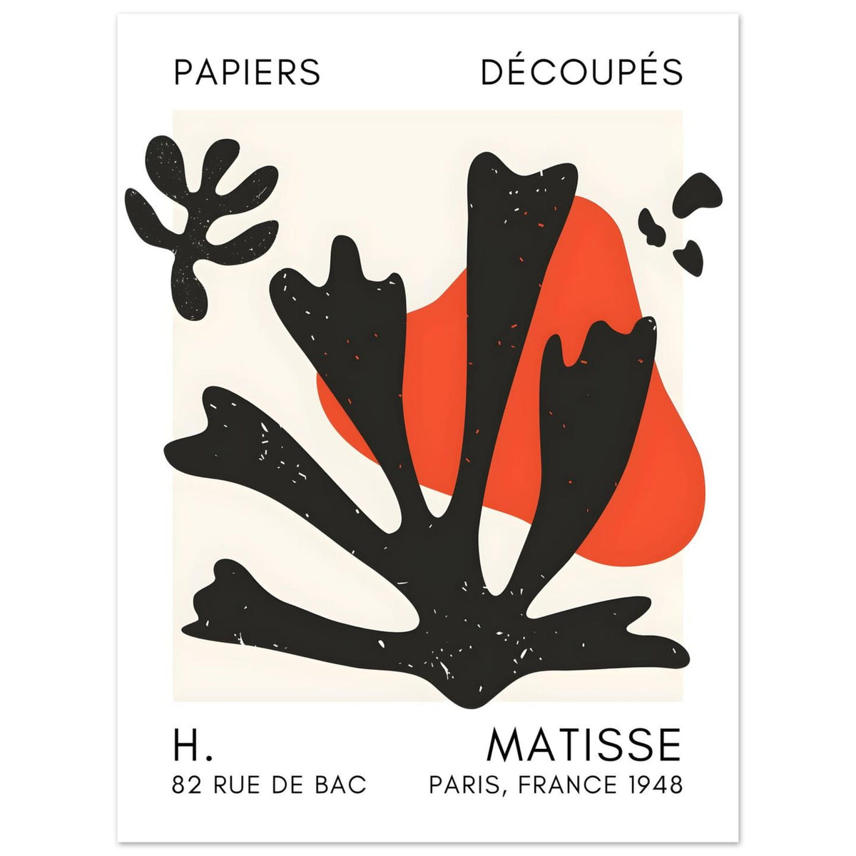 Artfulprints Poster Matisse – Abstract bloom black  - 30x40 cm - Zwart