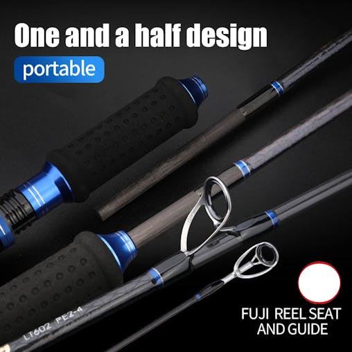NNEOBA 1.8M 2-Section Fast Jigging Rod Carbon Fiber Saltwater Rod Black