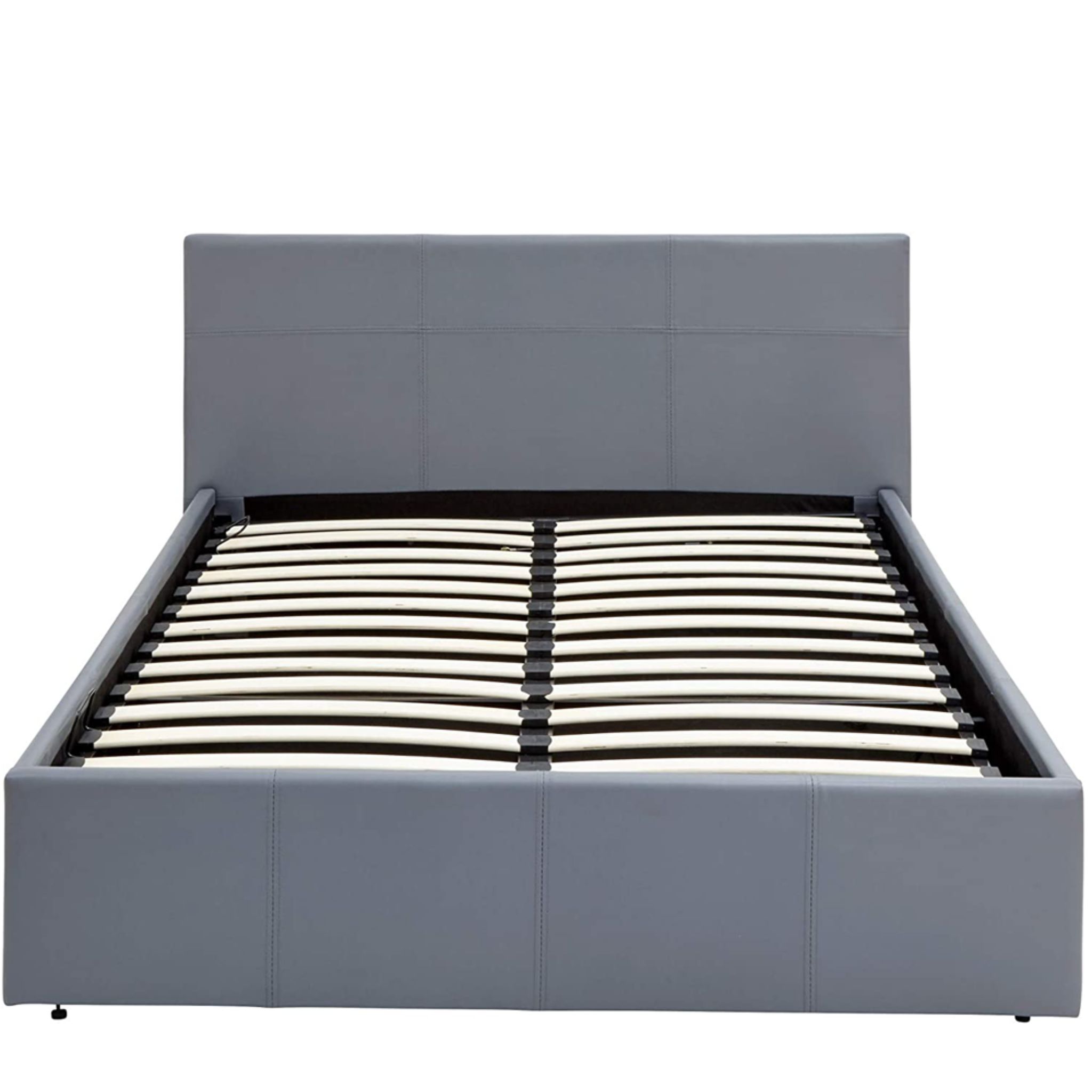 Modernique Faux Leather Ottoman Storage Bed, End Gas Lift Up Beds