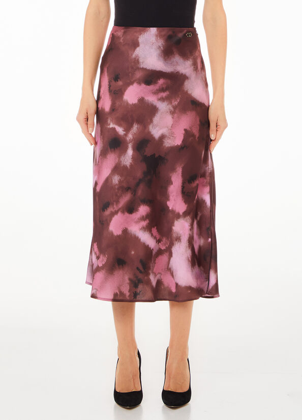 Gonna in twill stampato