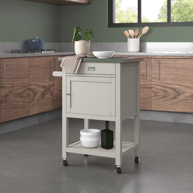 Annily 26'' Wide Rolling Kitchen Cart with Stainless Steel Top