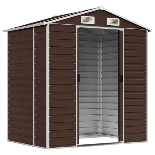 NNEVL Garden Shed Brown 191x130x198 cm Galvanised Steel