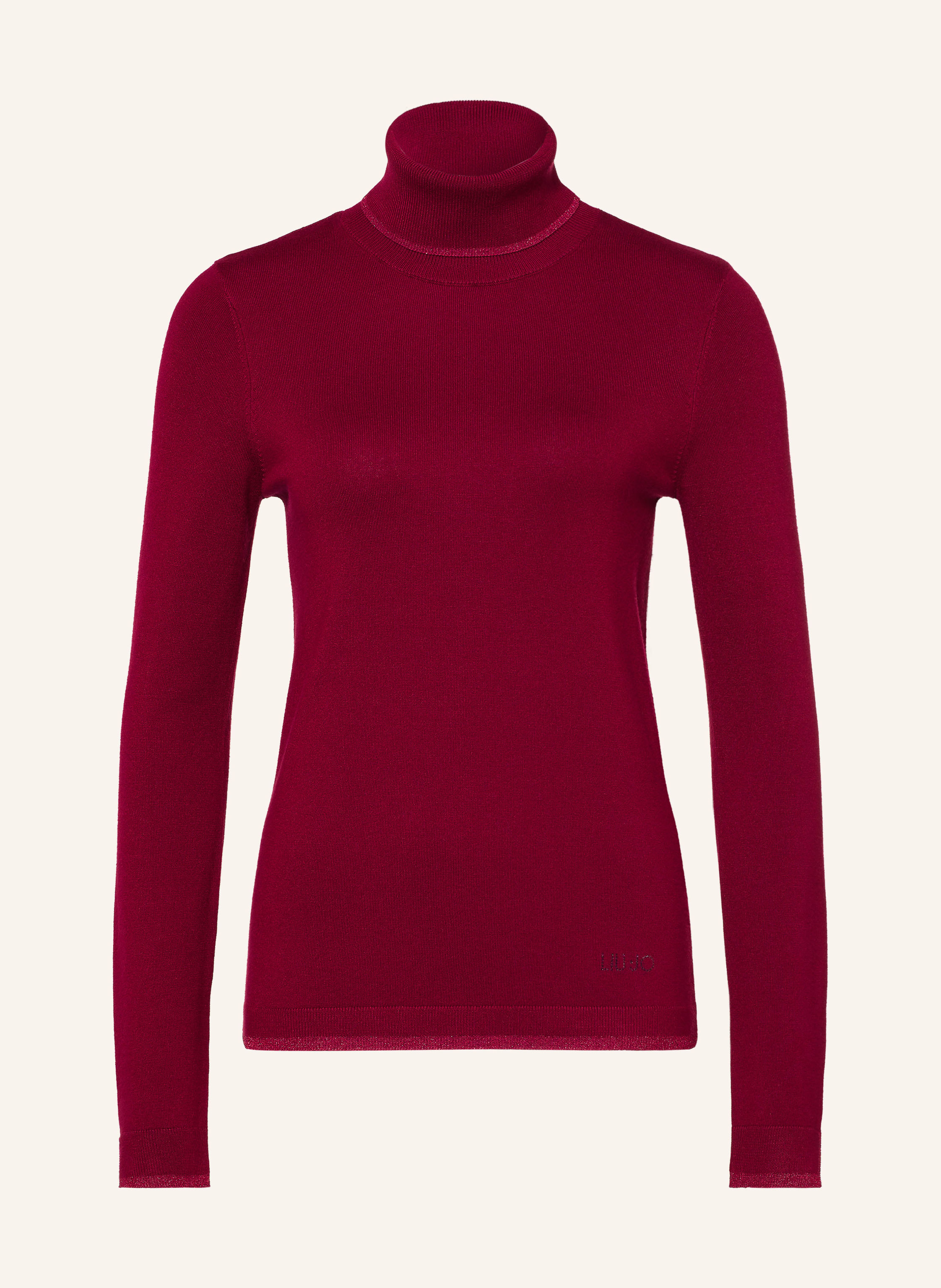 LIU JO Rollkragenpullover mit Glitzergarn und Schmucksteinen