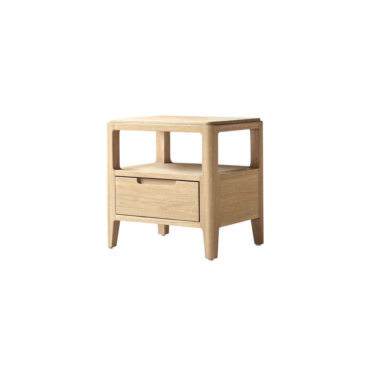 Tikamoon - Nachtkastje van massief eikenhout met 1 lade Arto