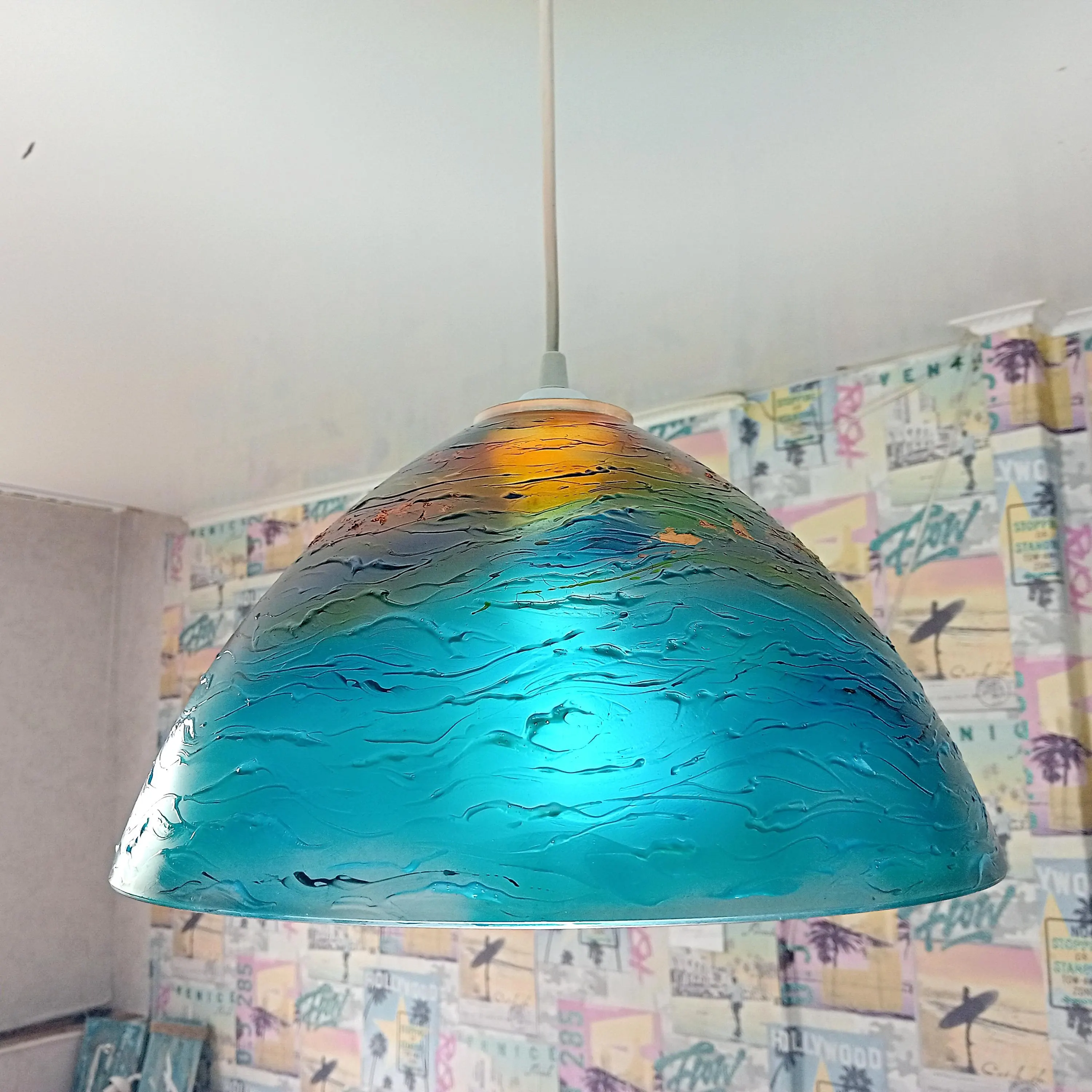 Pendant Light coastal Lighting Lamp Shade light Beach style lighting Hanging Lamp Home Living Kitchen light Stained Glass Nautical Decor