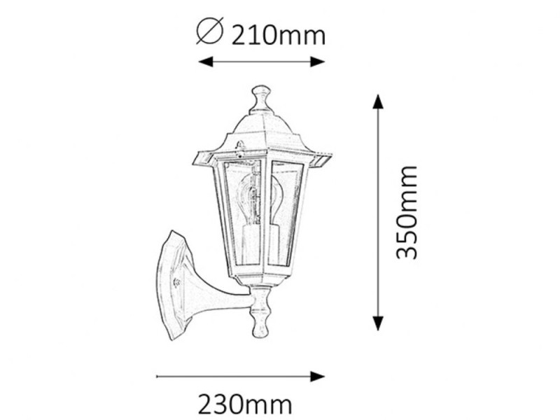 Kinkiet zewnętrznybiało-przezroczysty Velence 1xE27x60W IP43 Rabalux