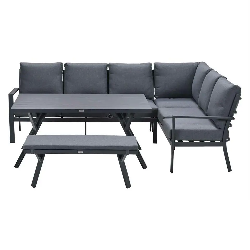 Garden Impressions Senja lounge dining set 4-delig rechts - m. grijs