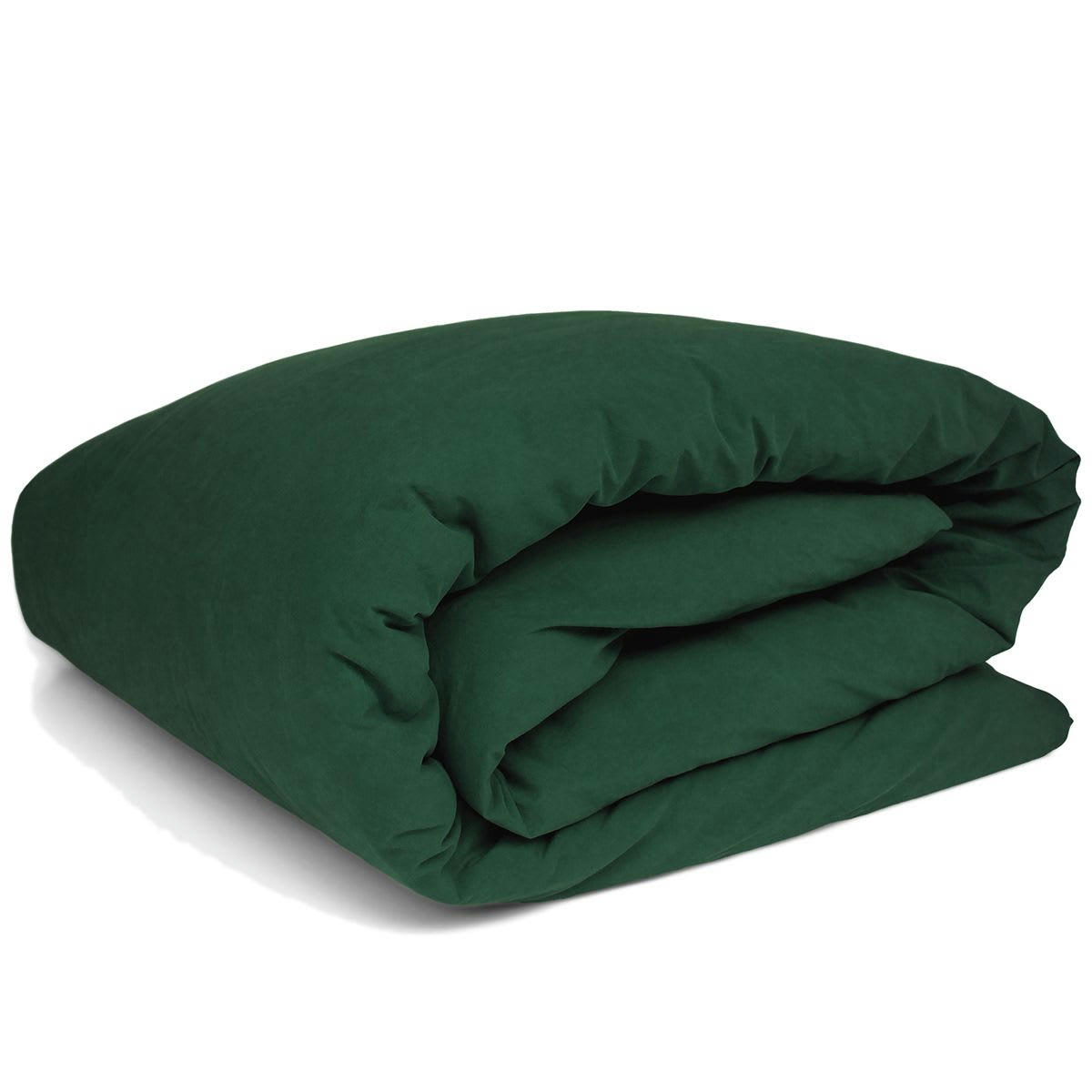 NINON - Housse de couette en percale lavée 260 x 240 cm - Vert