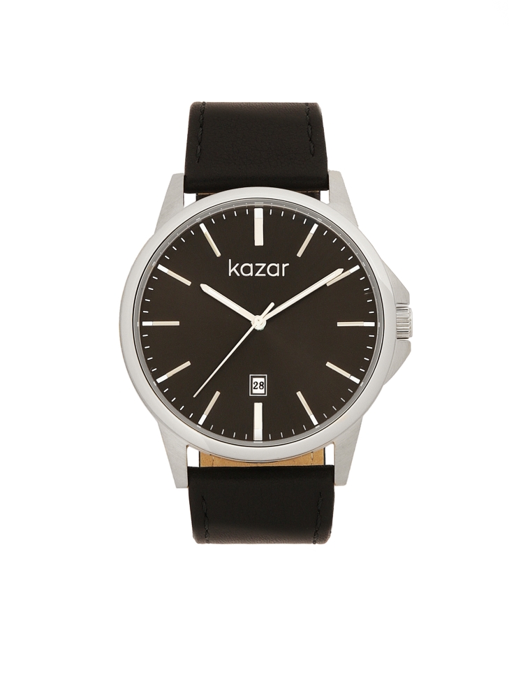 Timeless watch on a leather black strap