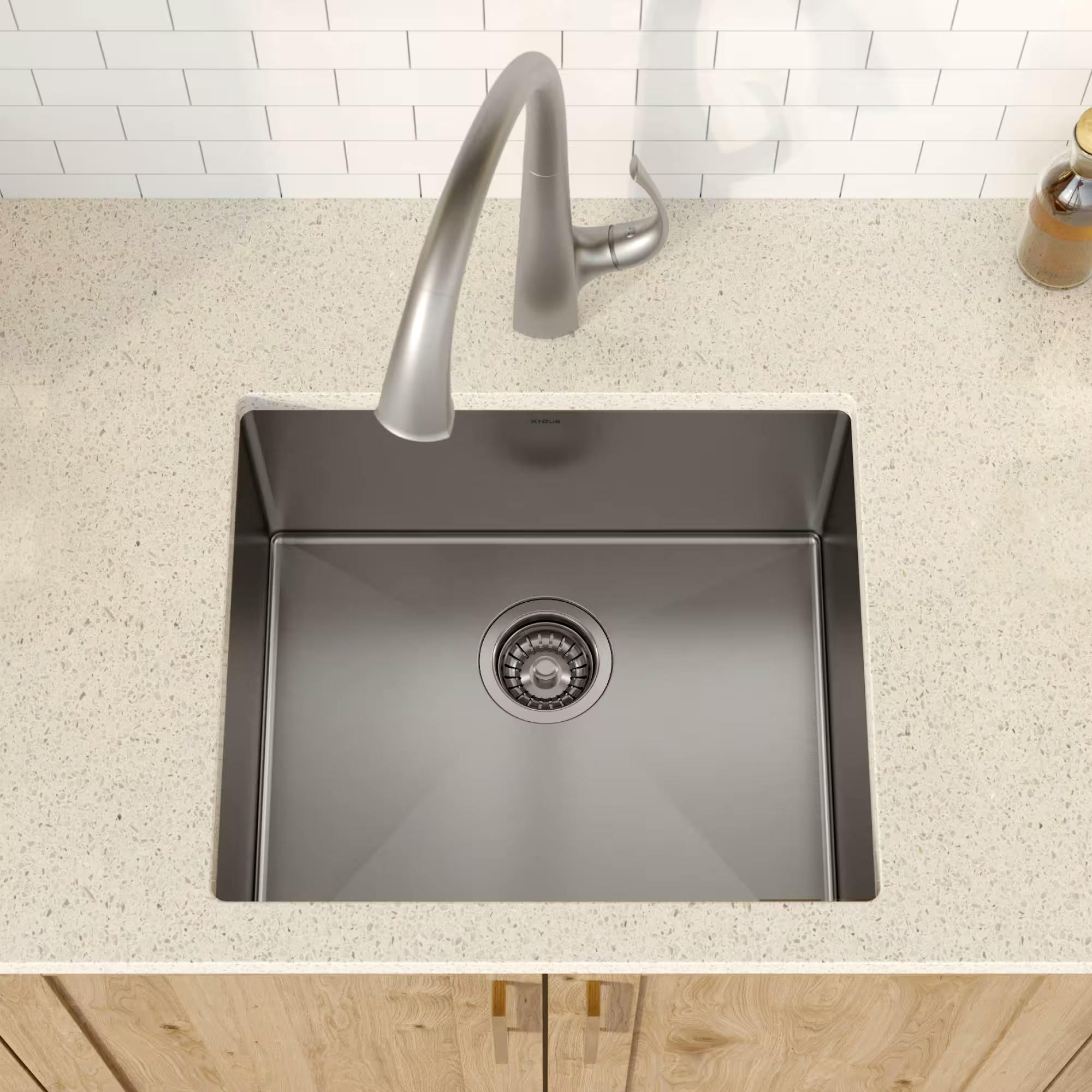 Kraus Standard PRO™ Undermount Stainless Steel Single Bowl Kitchen Sink, 21x18x10-in