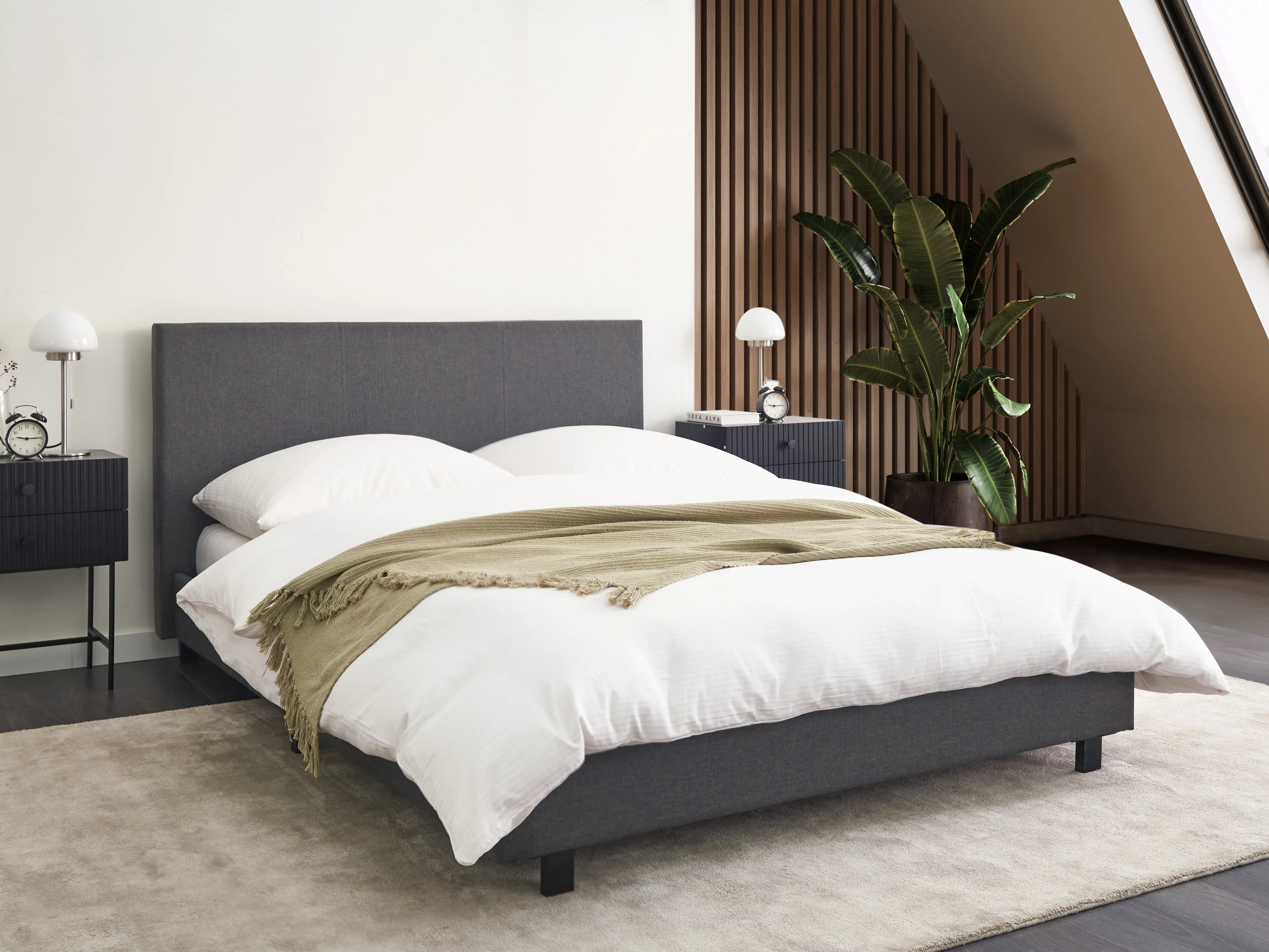 Bed Fabric ALBI 140 x 200 cm (EU Double) Grey