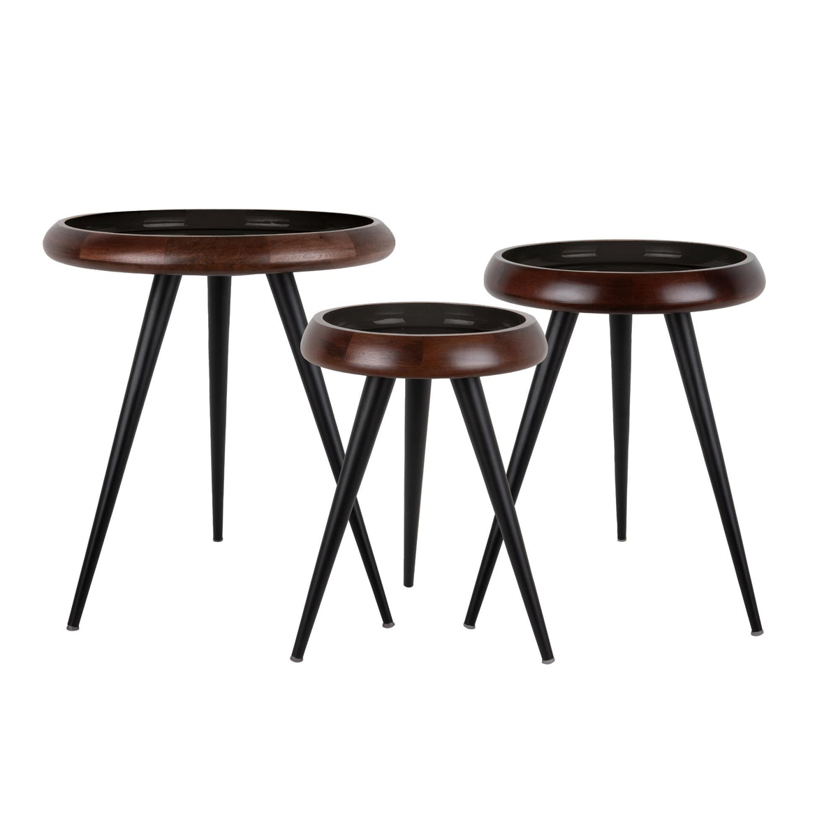 Leitmotiv bijzettafel Tripod - zwart - Ø33cm
