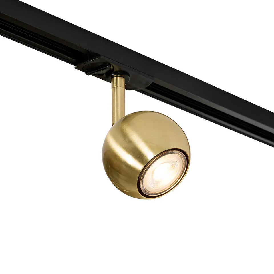 Qazqa railverlichting set iconic gissi goudkleurig gu10