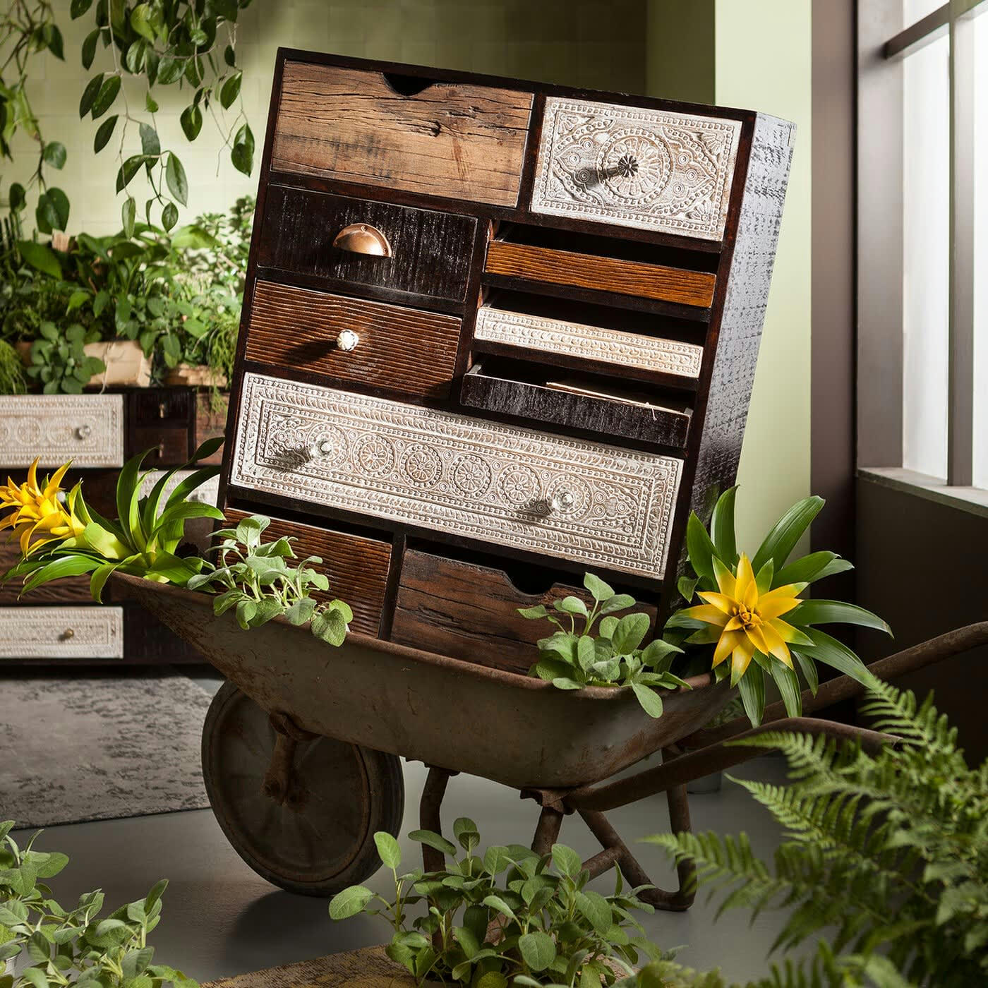 FINCA - Commode 10 tiroirs en manguier massif