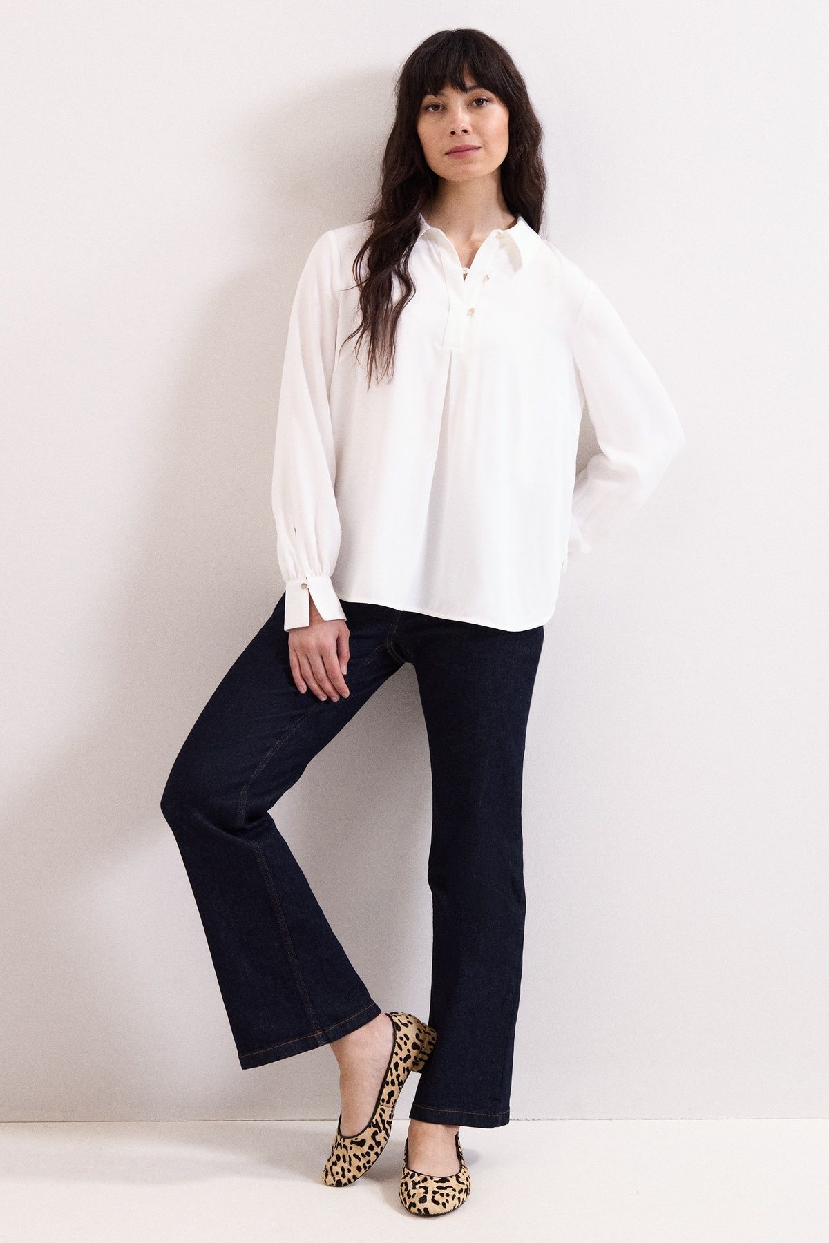 Phase Eight Button Detailed Ashton Ivory Shirt