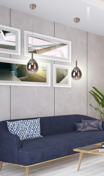 Lampa wisząca LUKKA chromowana-dymiona LED 1x6W Ciepła biel 260lm Candellux
