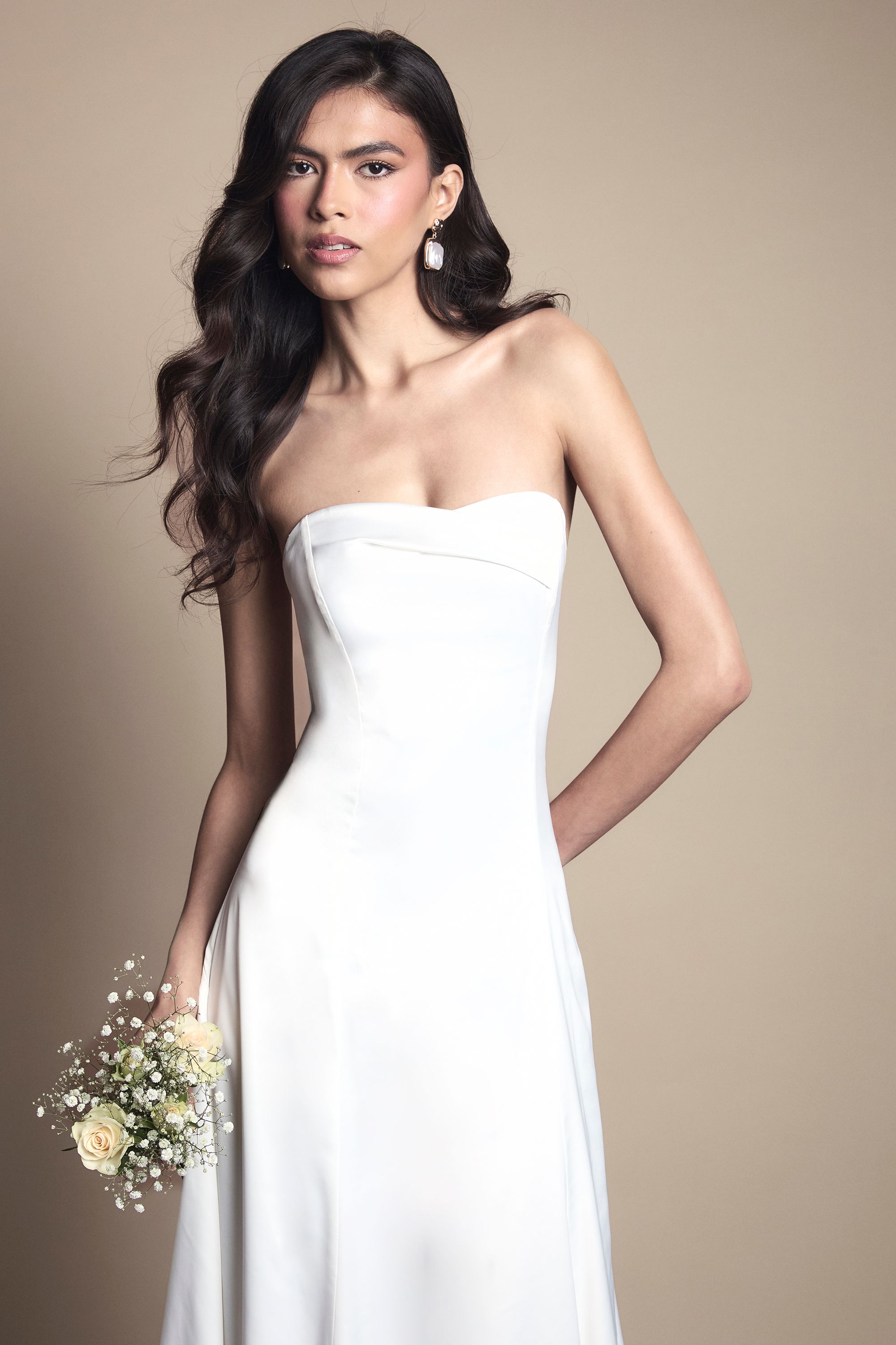 Coast Sweetheart Satin Wedding Dress With Puddle