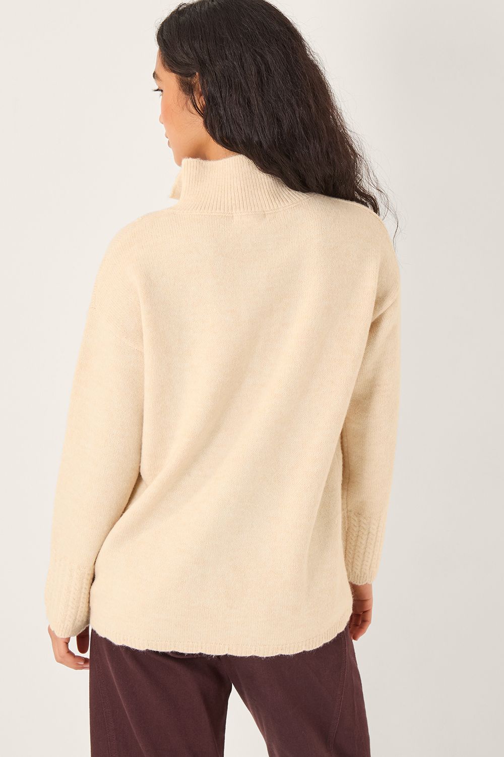 Monsoon Em Floral Embroidered Knit Jumper Ivory