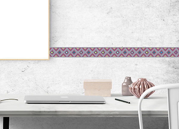 Frise adhésive multicolore motif tribal, 10 cm x 300 cm - Décoration murale