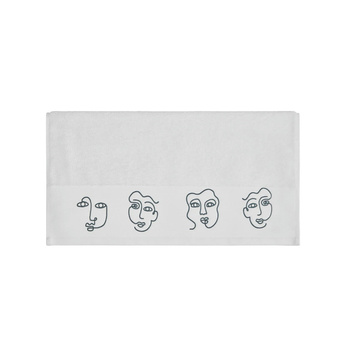 VISAGES - Serviette de toilette Blanc 50x100 cm