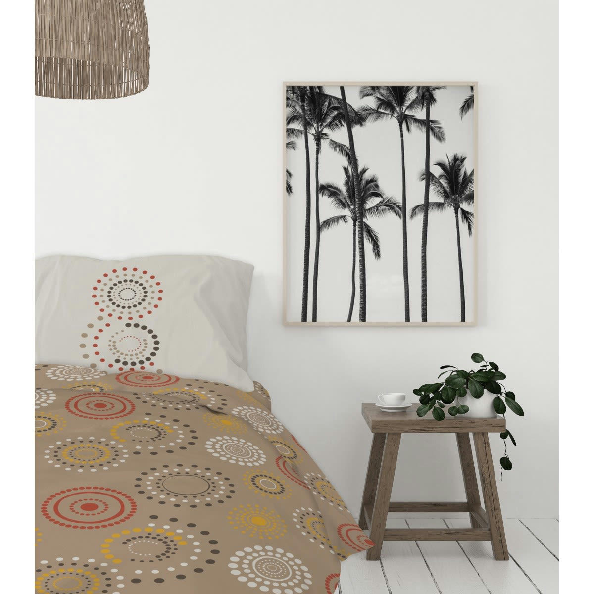 FEU D'ARTIFICE - Parure de housse de couette oeko-tex® coton beige 220x240 cm