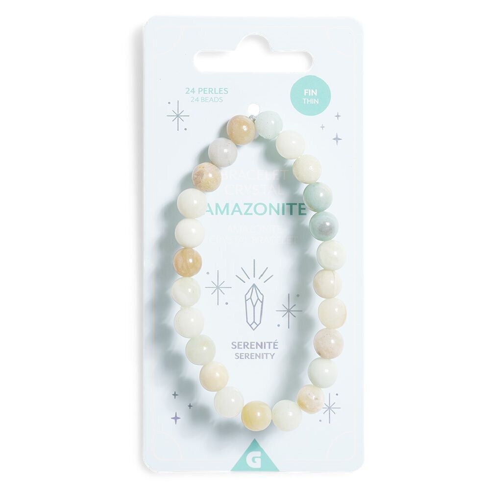 Bracelet crystal fin 24 perles amazonite vert - Sérénité