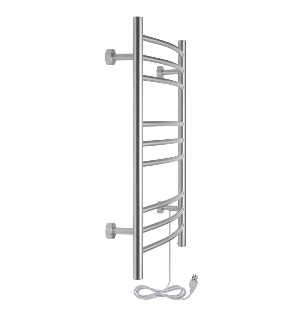 WarmlyYours Riviera Electric Towel Warmer, Brushed Stainlesss Steel, 9-Bars